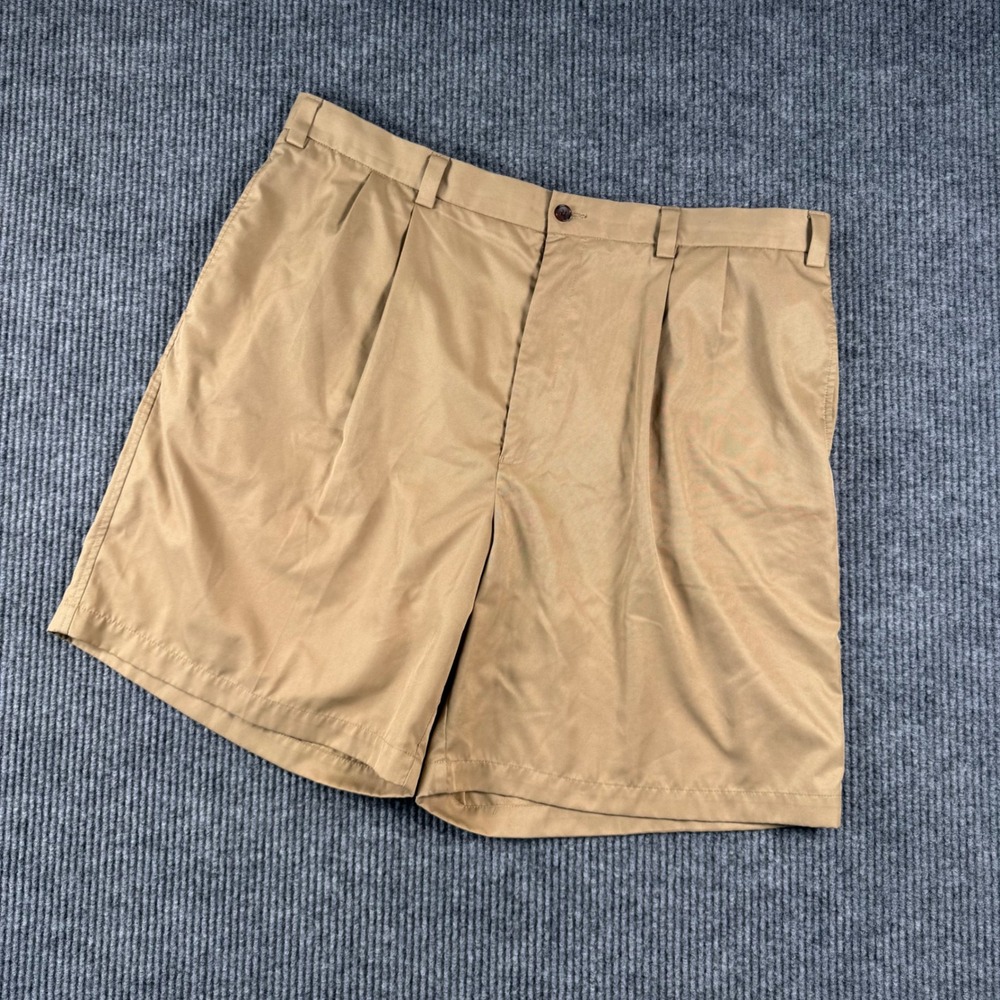 Daniel Cremieux Mens 42 Classic Fit Pleated Tan Golf Shorts Preppy‎ Performance